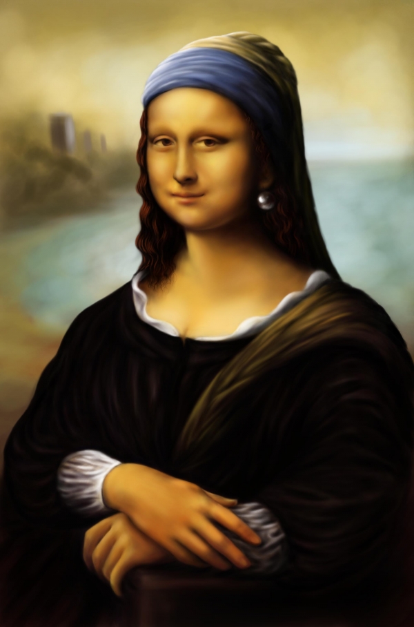 Creation of Mona Lisa with a Pearl earring: Step 10
